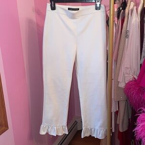 Zara Women’s White Ankle Ruffle Capris